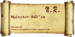 Nyisztor Róza névjegykártya